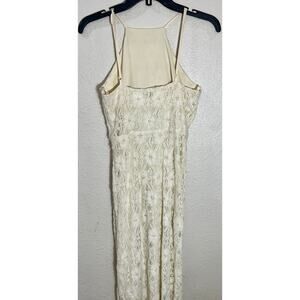 NSR Ivory Lace Maxi Dress Halter Neck Size S